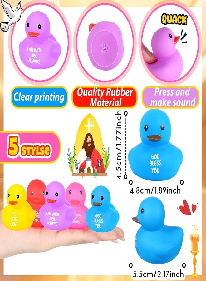 Deekin 60 Pcs Jesus Rubber Duck Bible Verse Easter Rubber Ducks for Church Events Religious Supplies Christian Party Favors Baskets Fillers Reward (2.2 Inches/5.5 cm) - Image 2